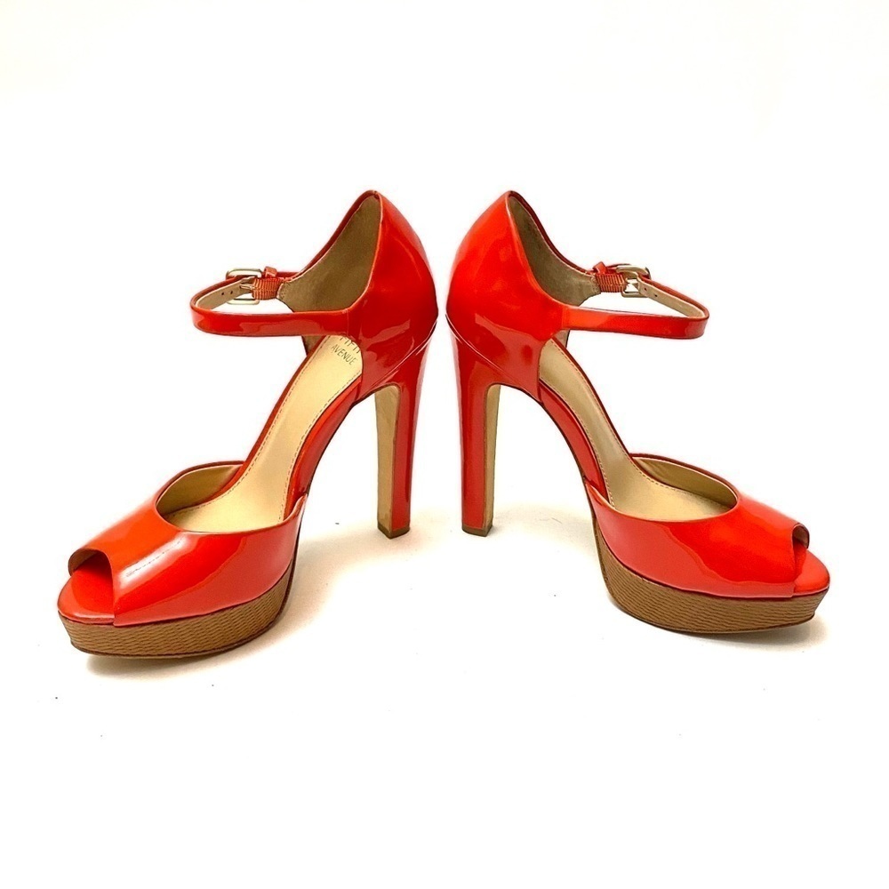 SAKS FIFTH AVE | Orange patent leather platforms - Picture 5 of 8